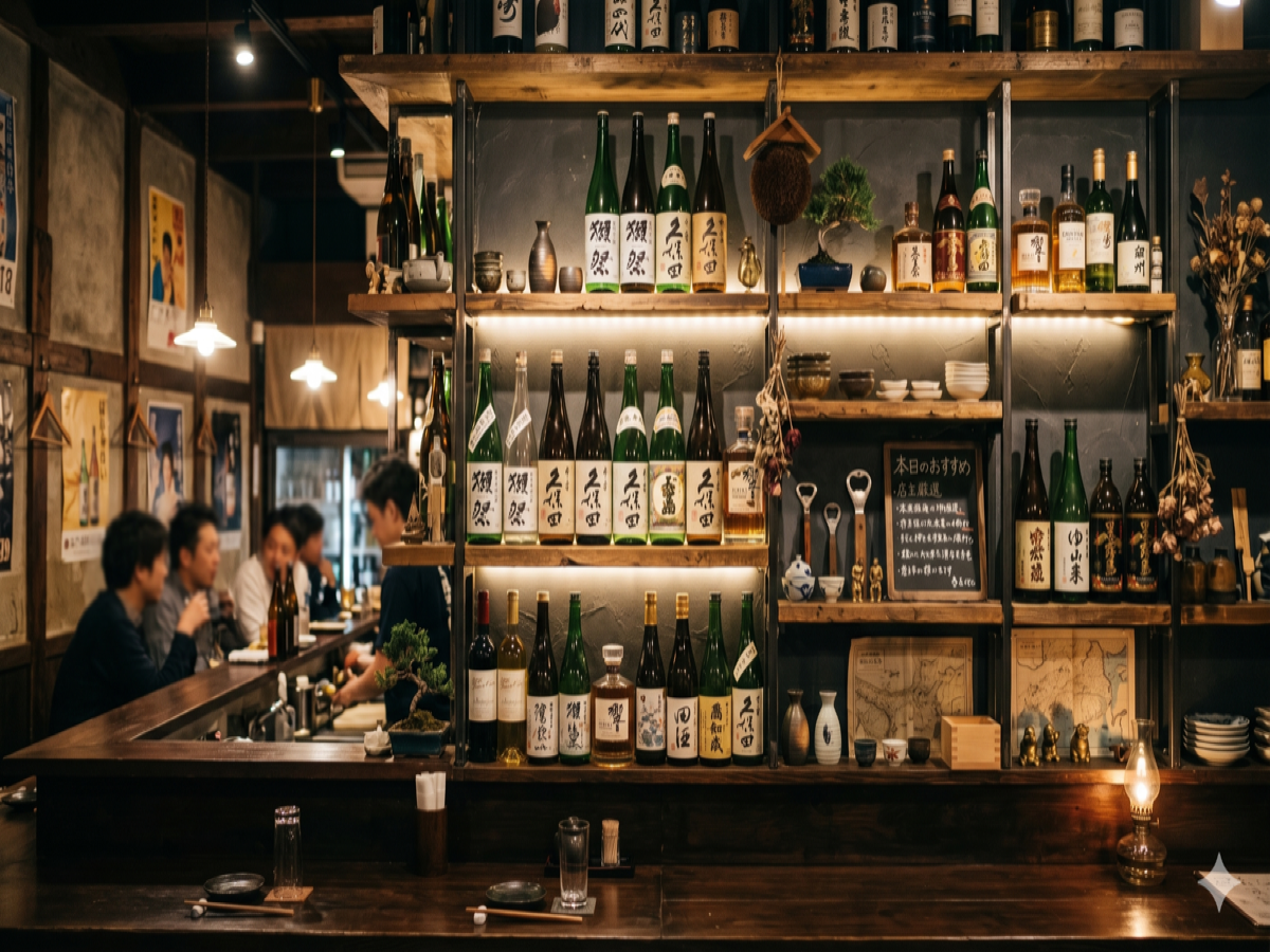 飲食店の酒瓶・小物をディスプレイするウォールシェルフ